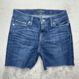 Lucky Brand Womens Jeans Lolita Skinny Cutoff Hem Denim Shorts Size 6 28 Blue